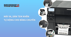 Máy in, dán tem nhãn tự động cho băng chuyền